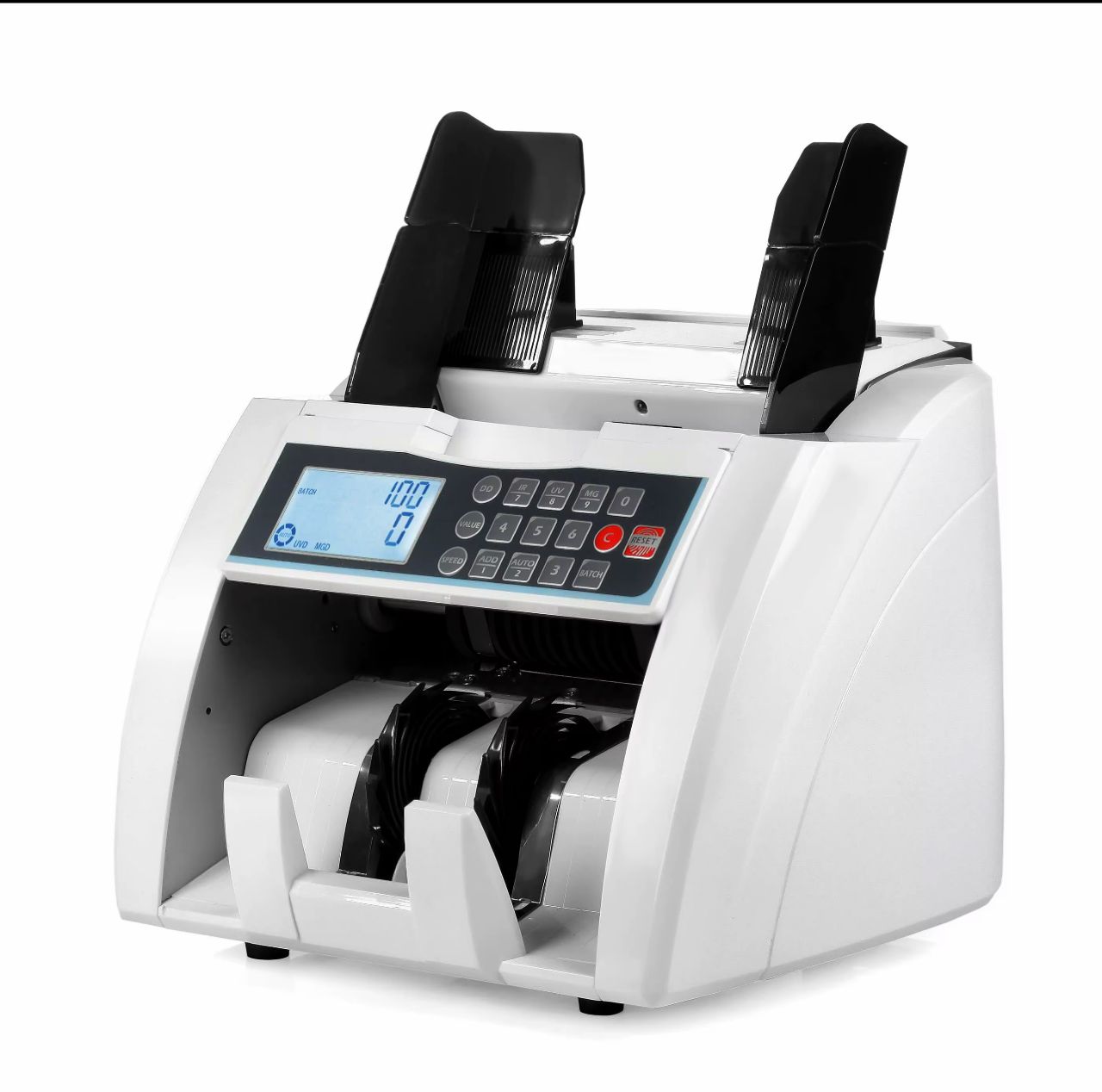 Medium duty money counter machine with counterfeit detection